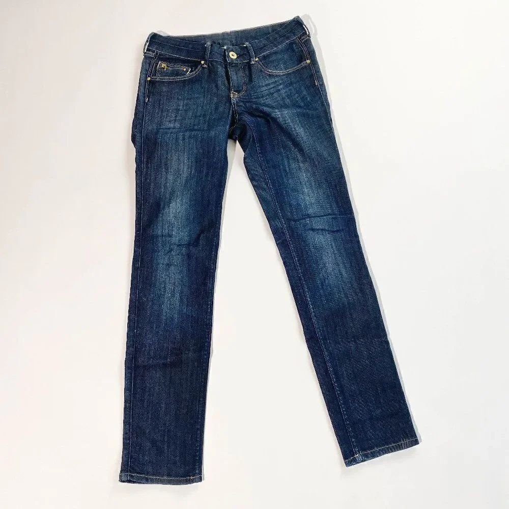 &denim dark wash structured skinny jean